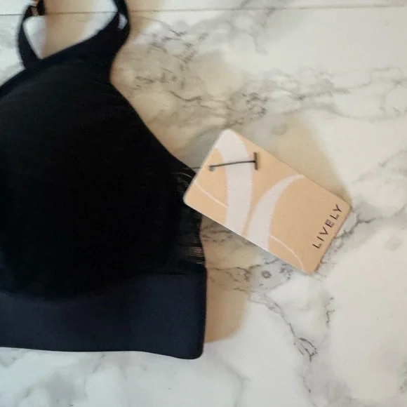 NWT Lively Busty The Stripe Mesh Bralette Black Size Small 42242 - Picture 2 of 4